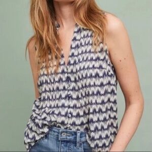 Anthropologie Maeve Petunia pintuck sleeveless top XS